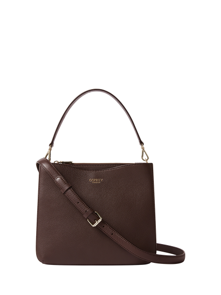 OSPREY LONDON Winchester Leather Grab Bag, Bitter Chocolate, Bitter Chocolate