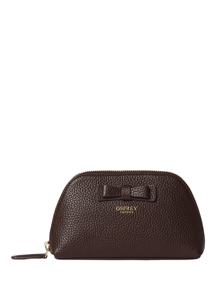 OSPREY LONDON Zip-Around Cosmetics Pouch, Bitter Chocolate