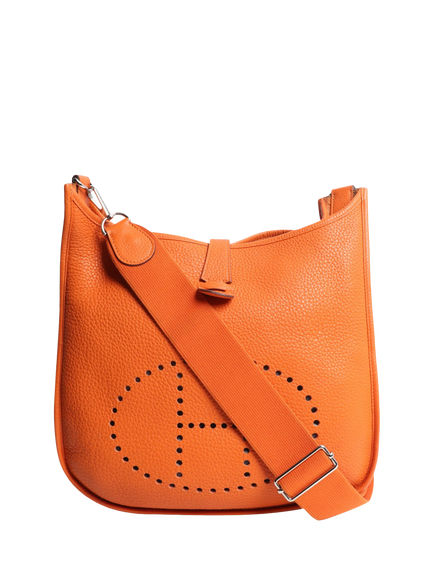 Pre-loved Hermès 2011 Evelyne Clemence Leather Shoulder Bag, Orange, Orange