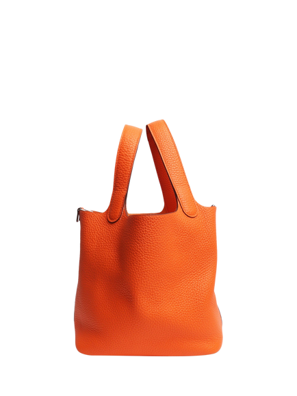 Pre-loved Hermès Picotin Lock Clemence Bucket Bag, Orange, Orange