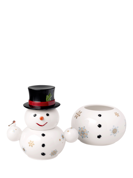 Villeroy & Boch Christmas Toy's Delight Porcelain Snowman Jar, White, Multi