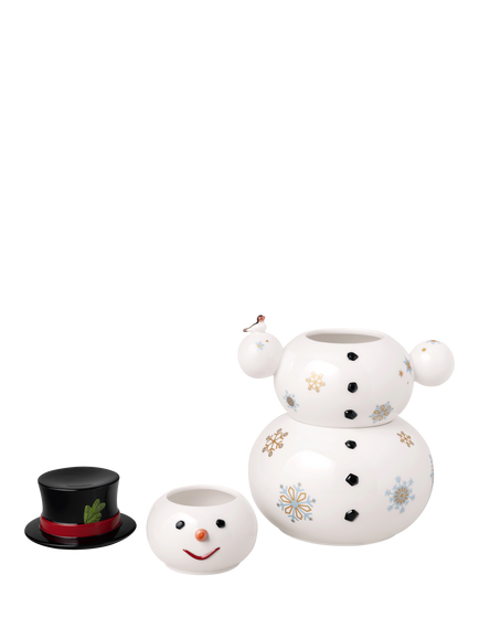 Villeroy & Boch Christmas Toy's Delight Porcelain Snowman Jar, White - view 2, Multi