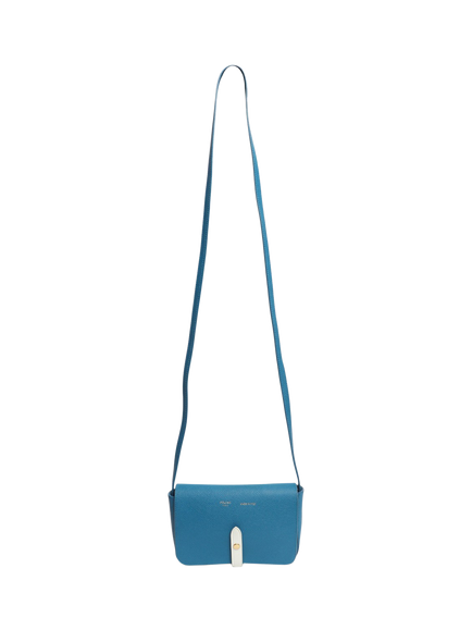 Pre-loved CELINE Leather Strap Clutch Bag, Blue - view 2, Blue