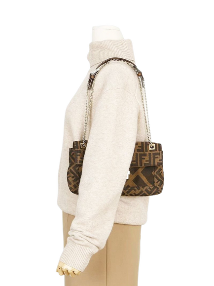 Pre-loved Fendi Zucca Baguette Bag With Gold Hardware, Brown - view 2, Brown