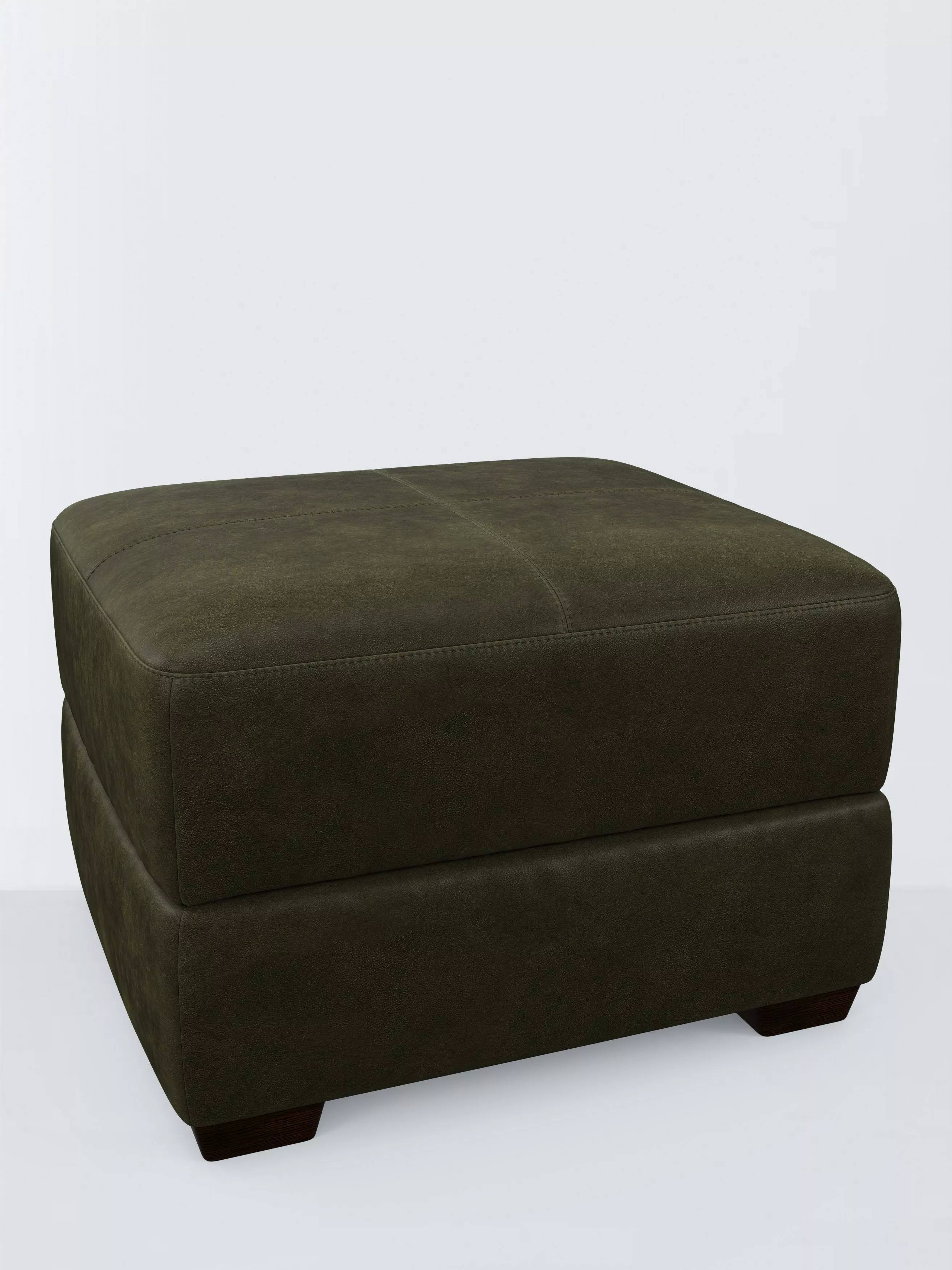 John Lewis Olivia Leather Footstool, Dark Leg