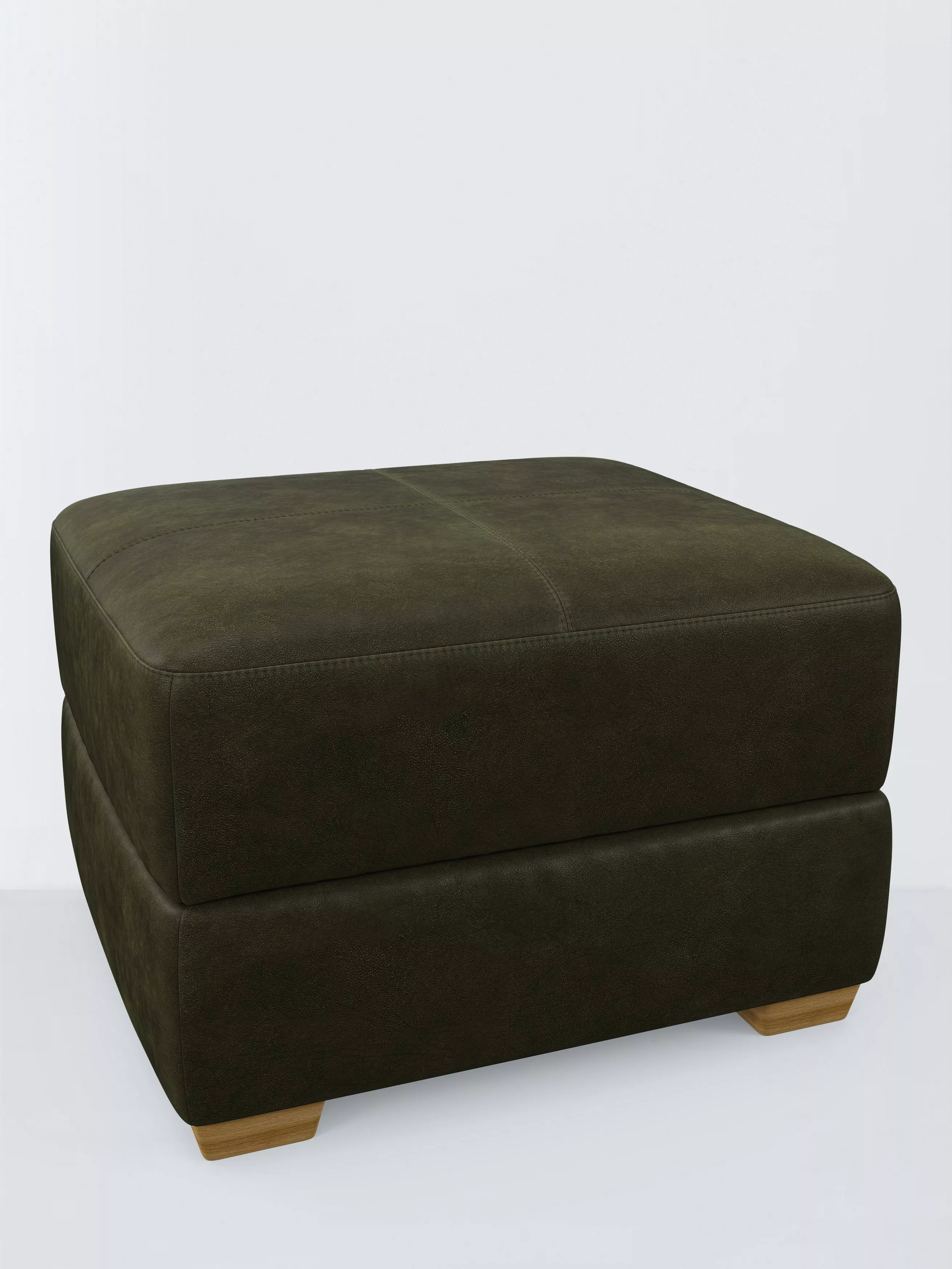 John Lewis Olivia Leather Footstool, Light Leg