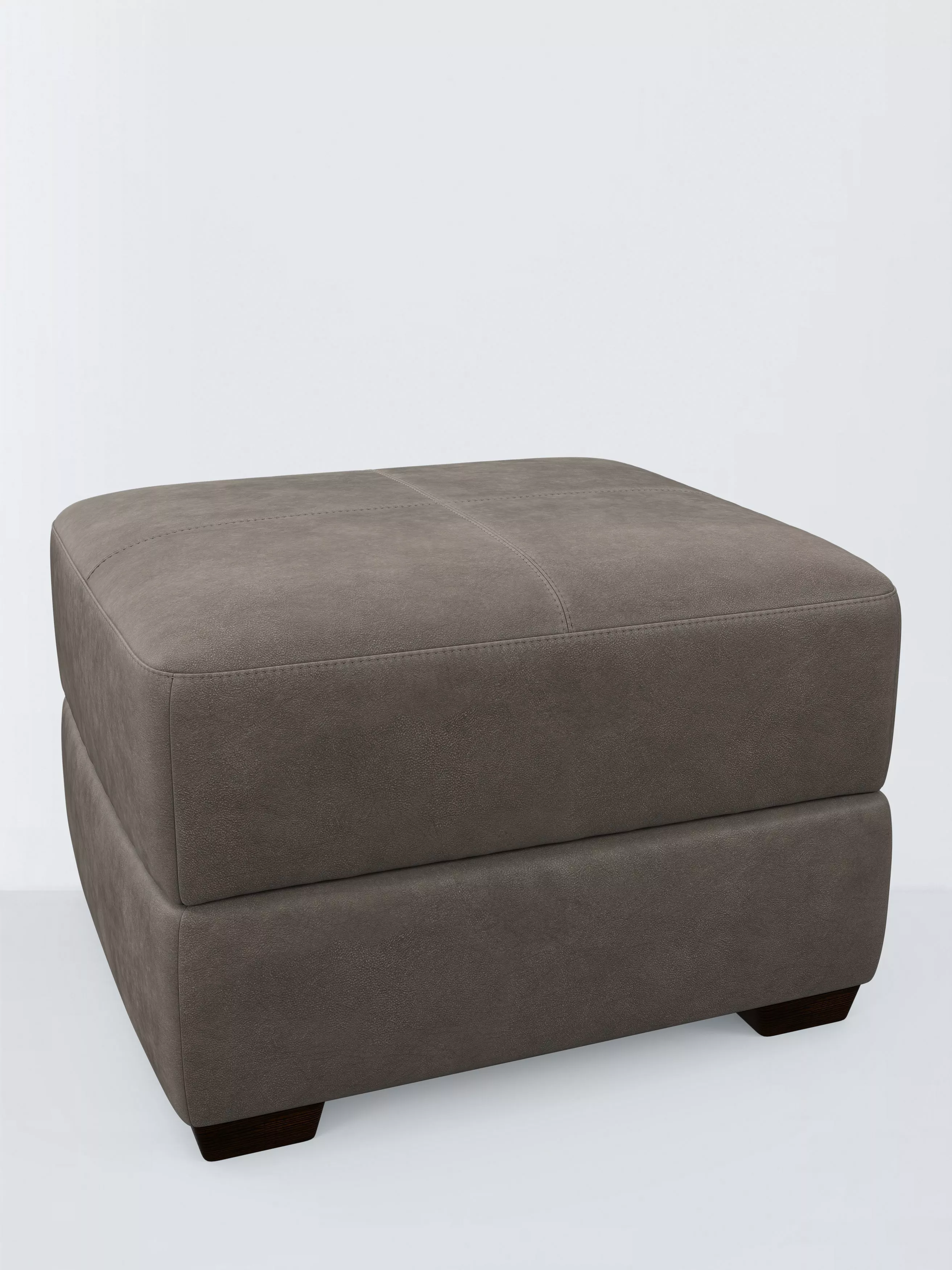 John Lewis Olivia Leather Footstool, Dark Leg