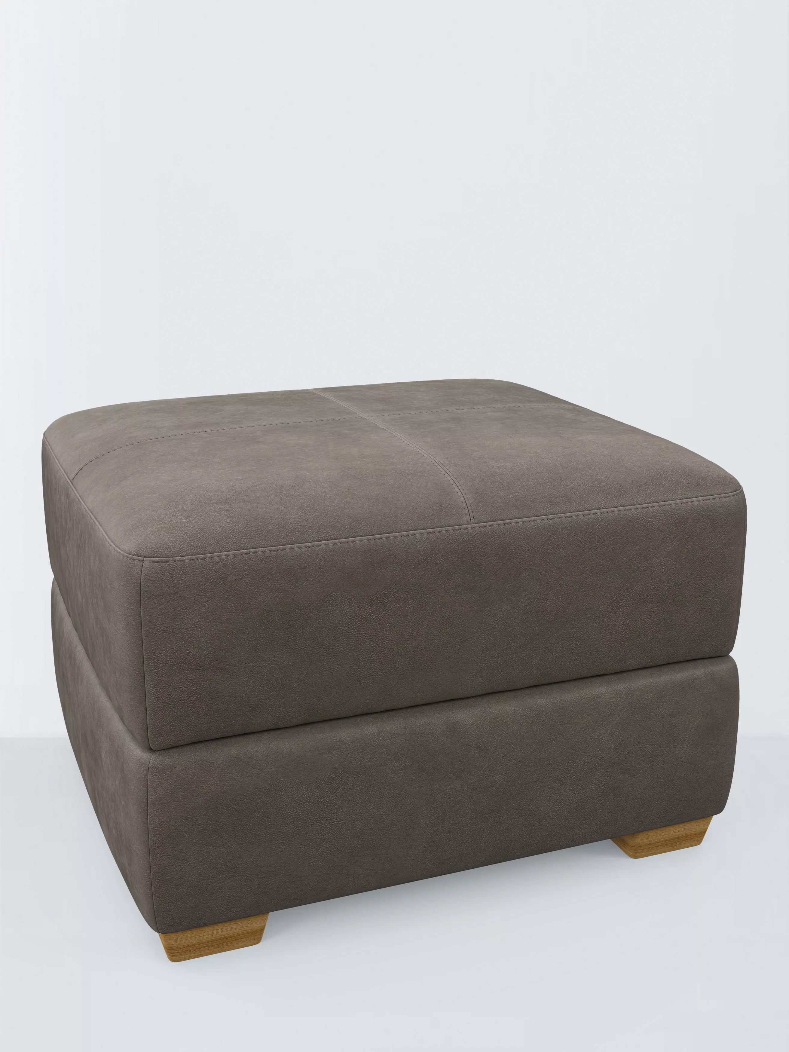 John Lewis Olivia Leather Footstool, Light Leg