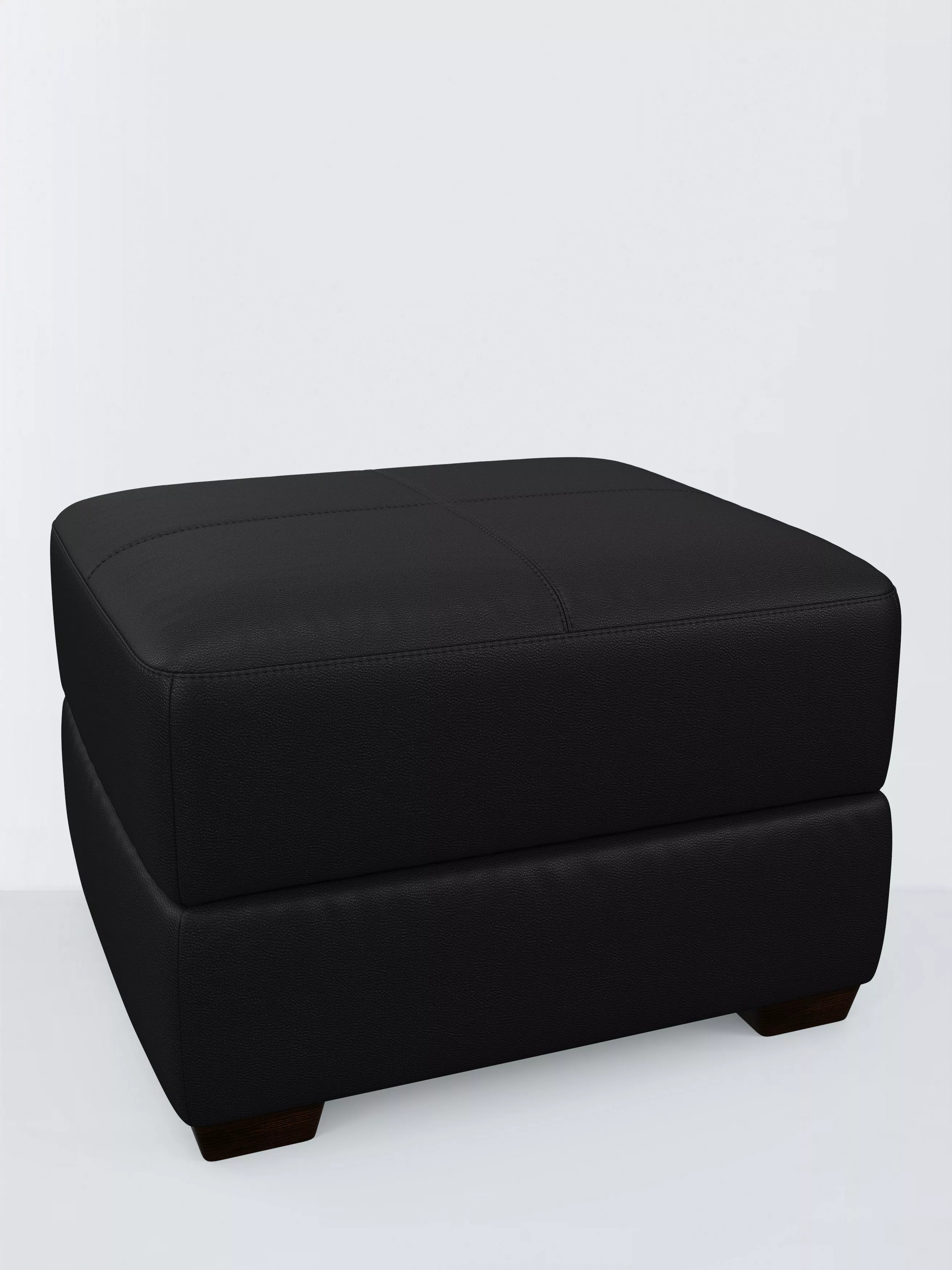 John Lewis Olivia Leather Footstool, Dark Leg