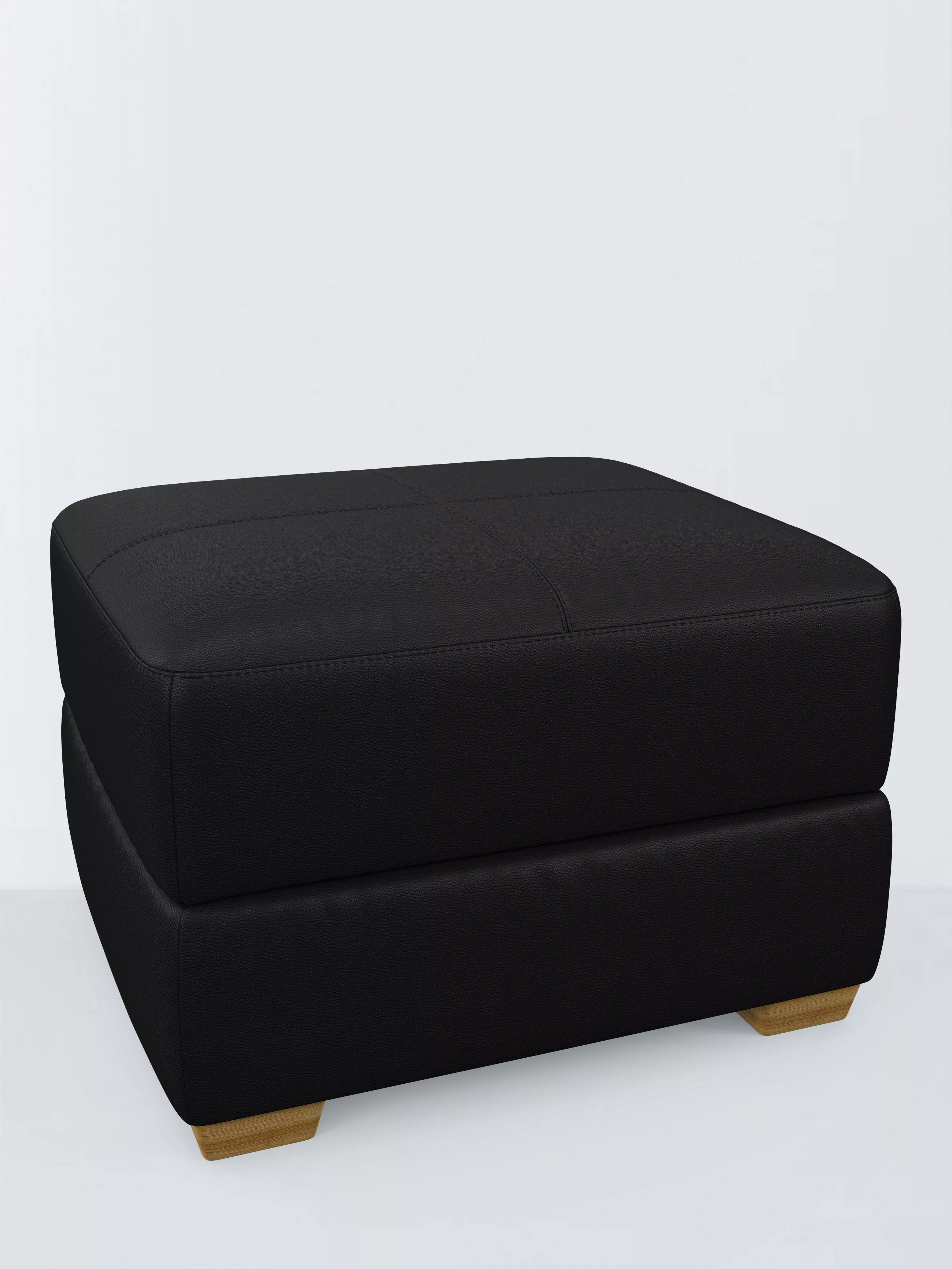 John Lewis Olivia Leather Footstool, Light Leg