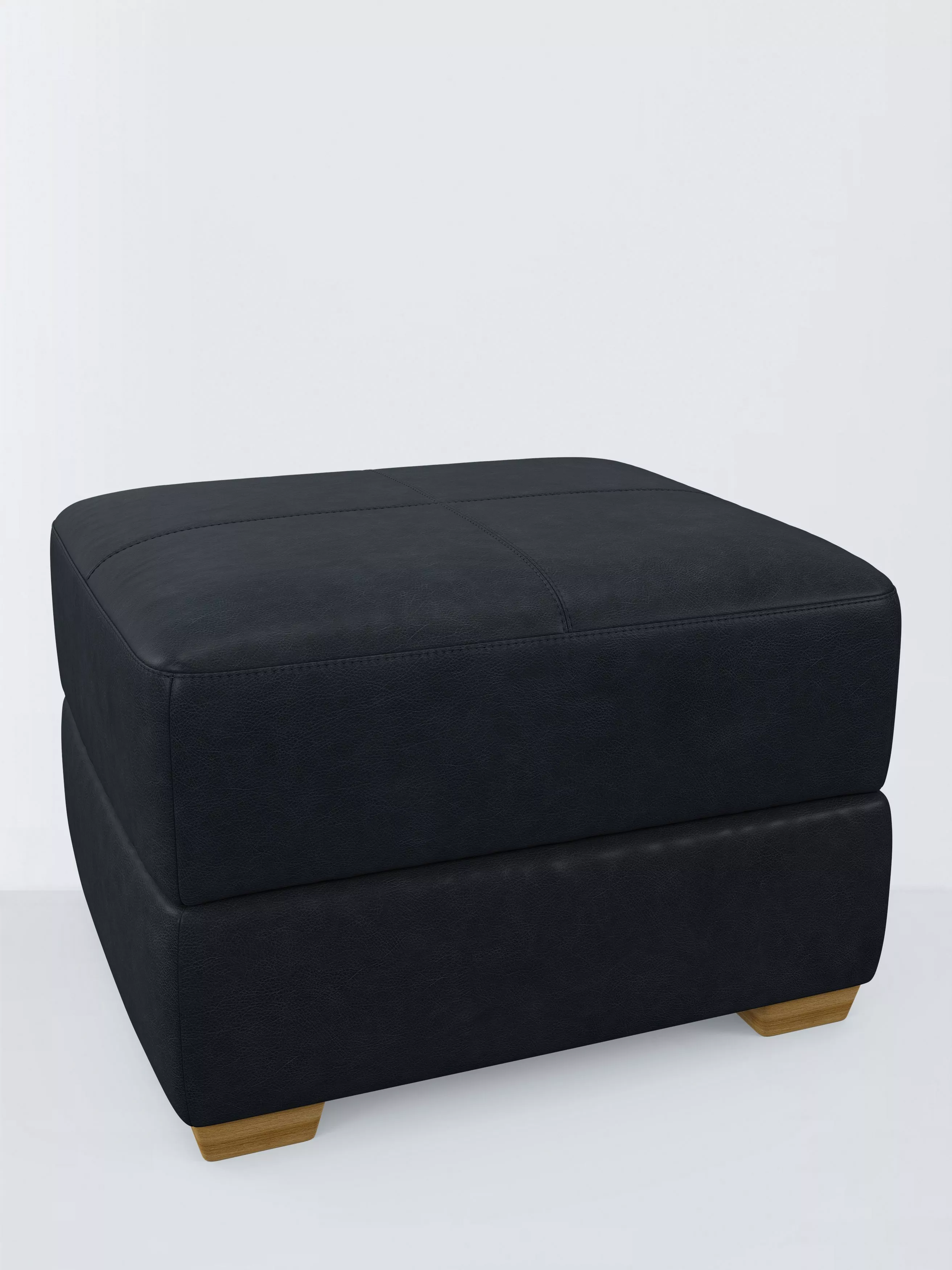 John Lewis Olivia Leather Footstool, Light Leg