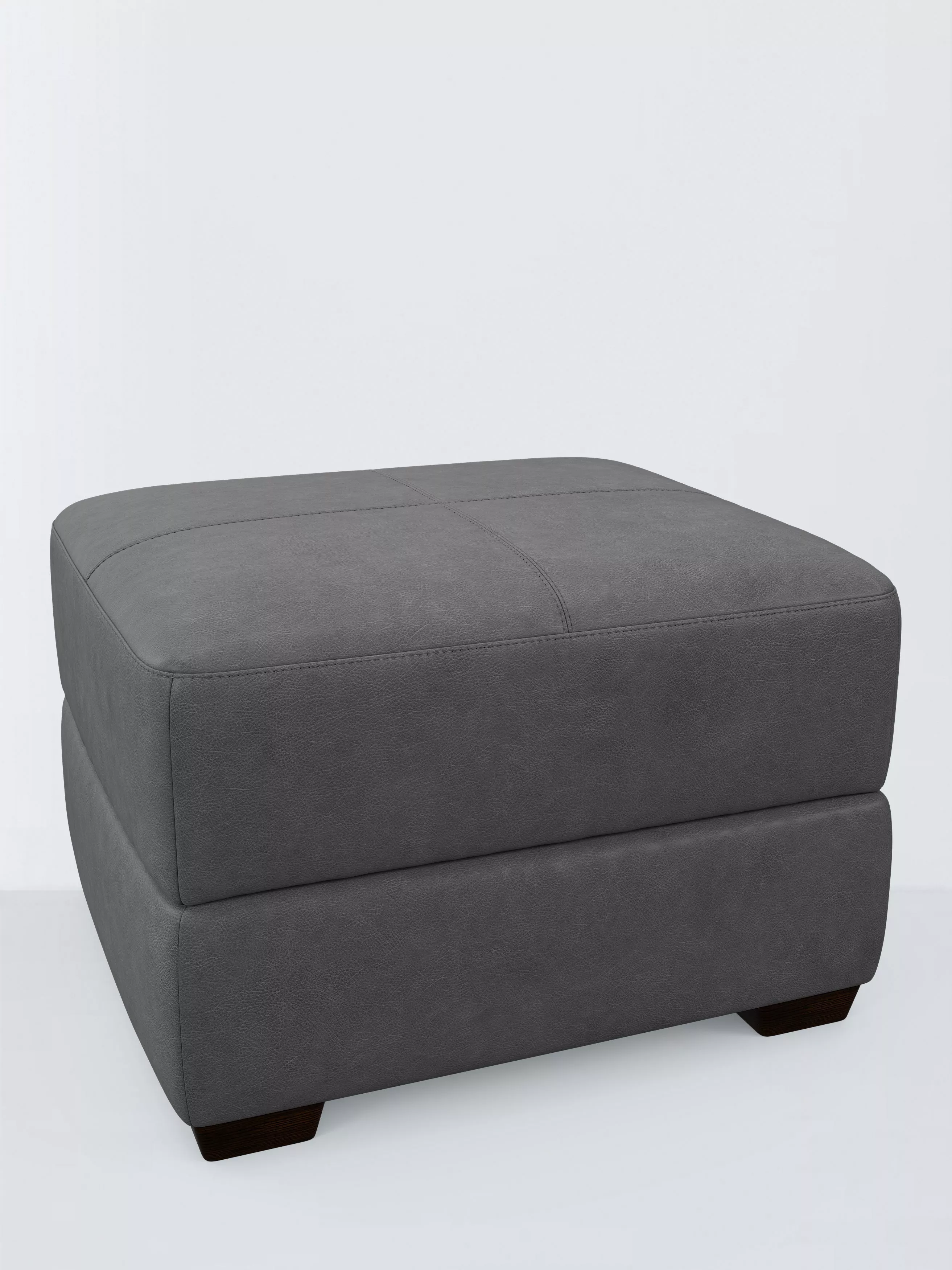 John Lewis Olivia Leather Footstool, Dark Leg