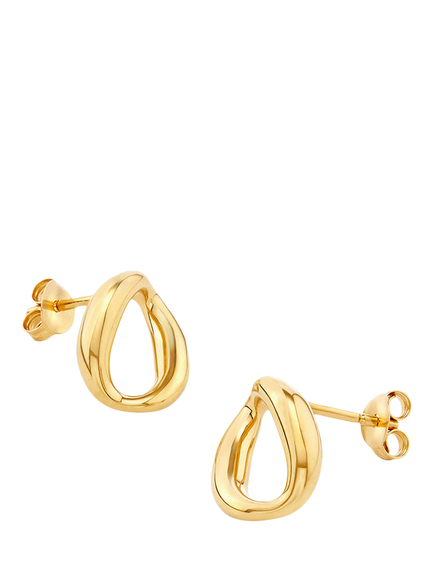 Dinny Hall Wave Hoop Stud Earrings, Gold