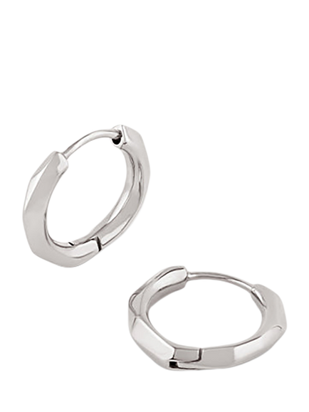 Dinny Hall Thalassa Mini Huggie Hoop Earrings, Silver, Silver
