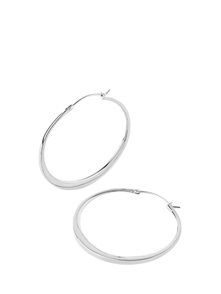 Dinny Hall Sterling Silver Signature Medium Click Hoop Earrings, Silver
