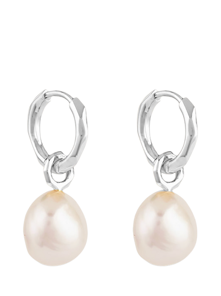 Dinny Hall Sterling Silver Thalassa Pearl Drop Earrings, Silver