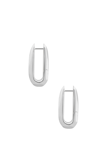 Dinny Hall Thalassa Click Hoop Earrings, Silver, Silver