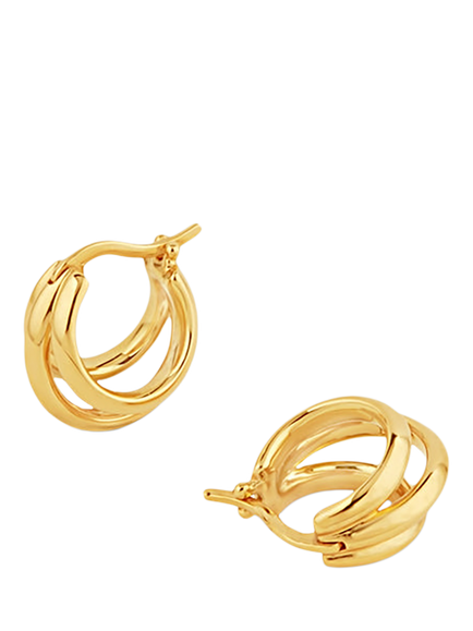 Dinny Hall Signature Triple Huggie Hoop Earrings, Gold