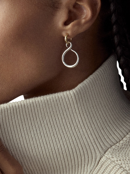 Dinny Hall Toro Lasso Drop Earrings, Silver, Gold - view 2, Silver, Gold