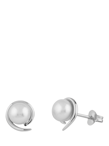 Dinny Hall Toro Sterling Silver Pearl Stud Earrings, Silver, Silver