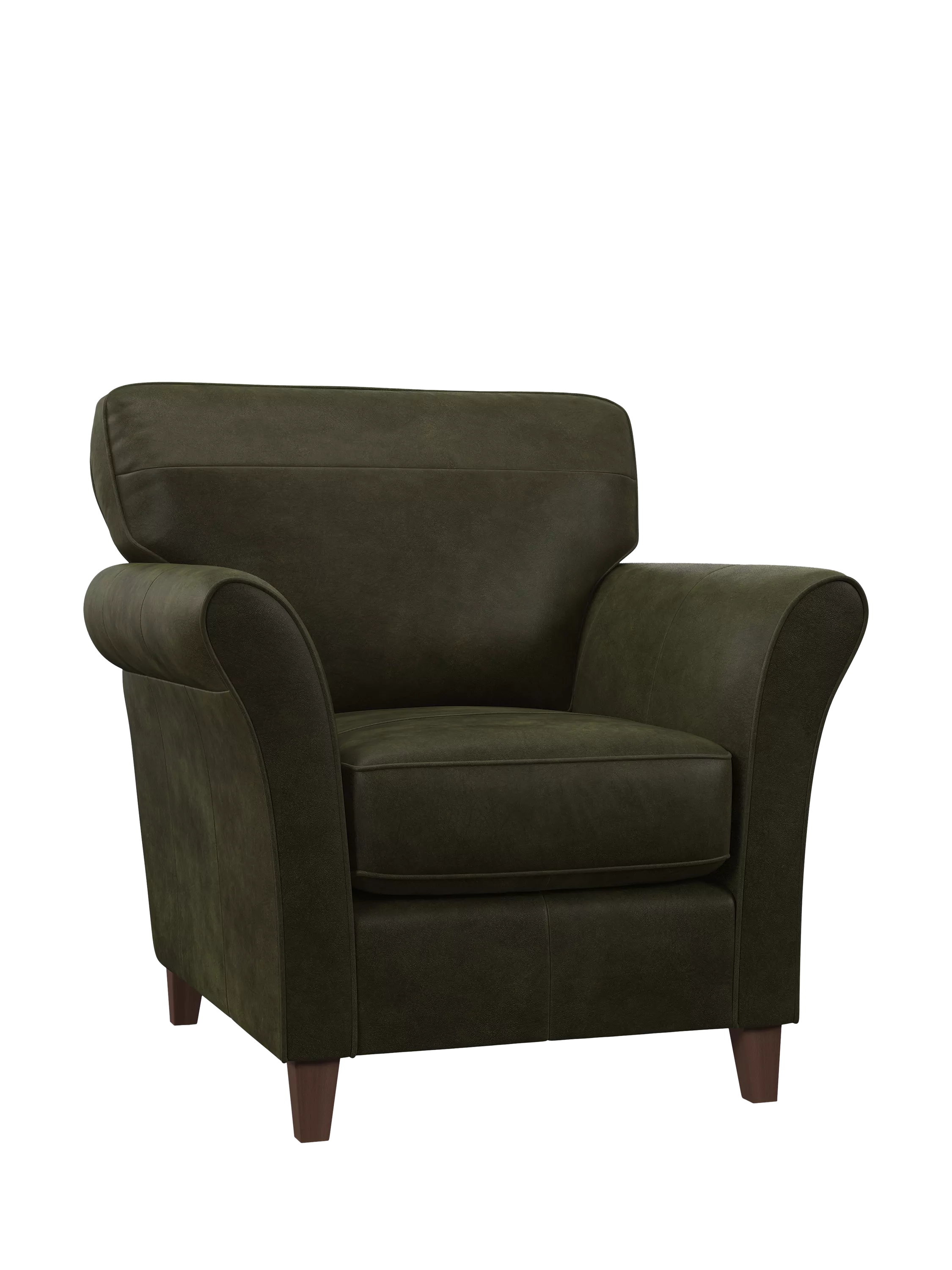 John Lewis Isla Leather Armchair, Dark Leg