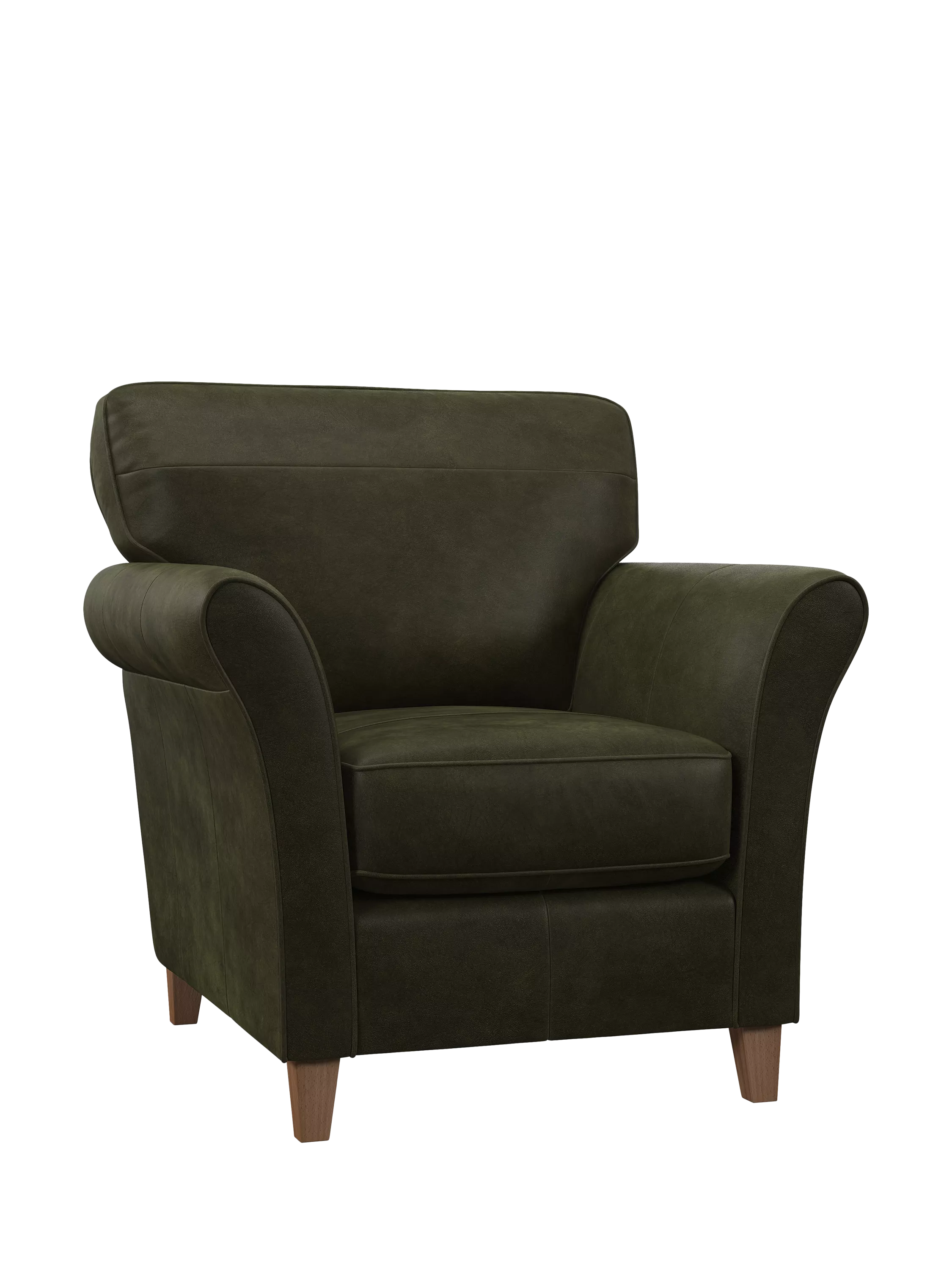 John Lewis Isla Leather Armchair, Light Leg