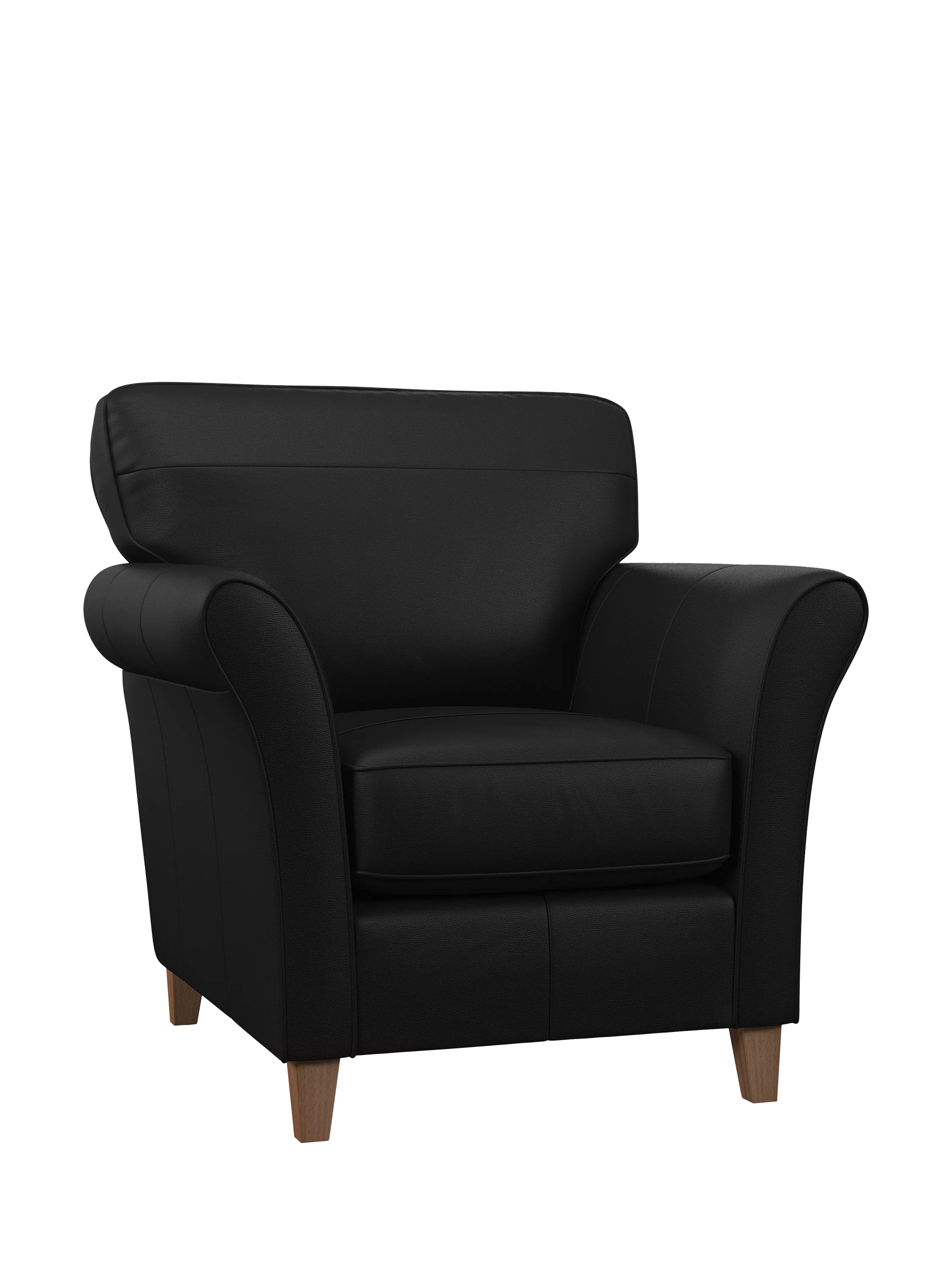 John Lewis Isla Leather Armchair, Light Leg