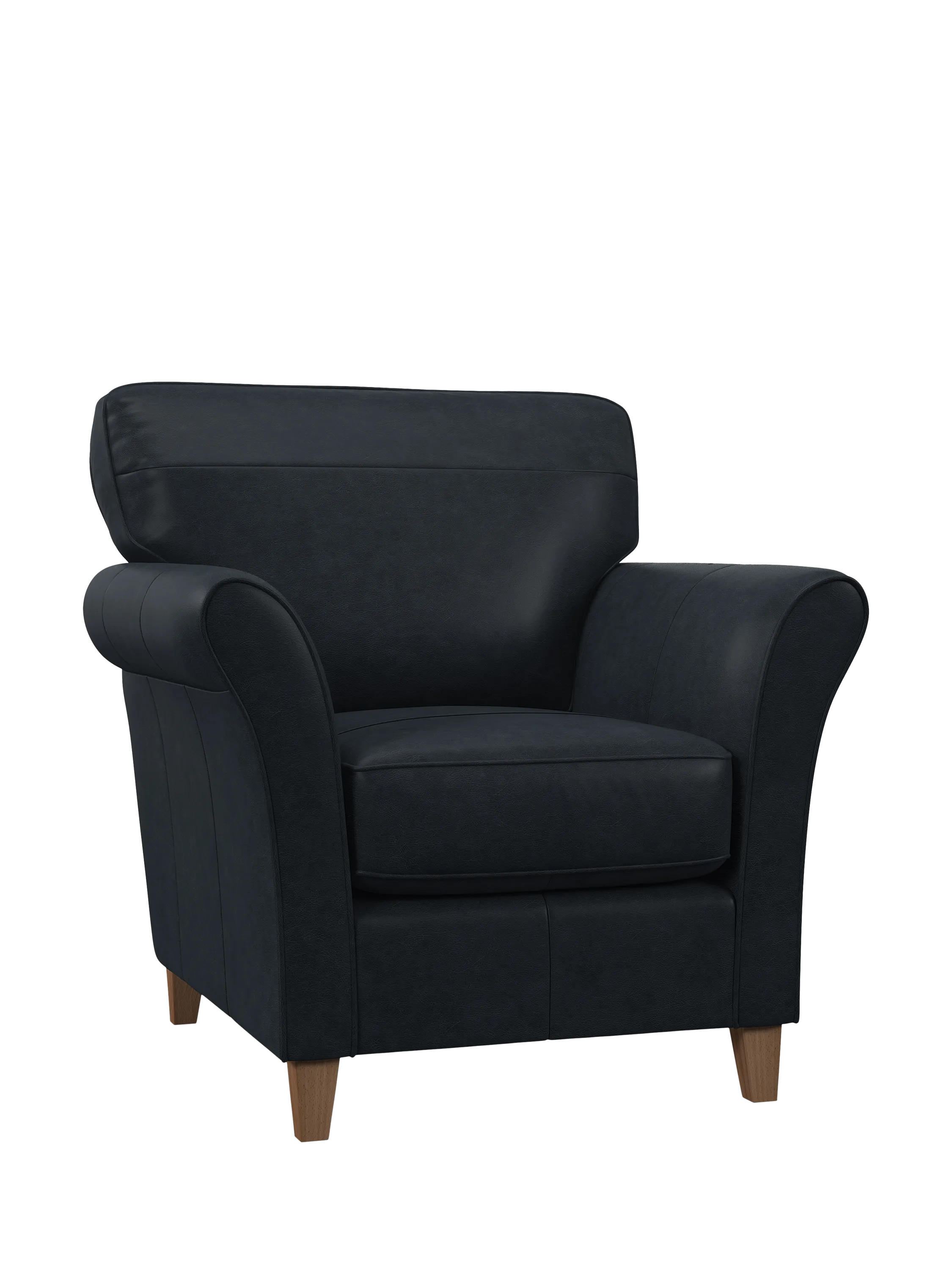 John Lewis Isla Leather Armchair, Light Leg
