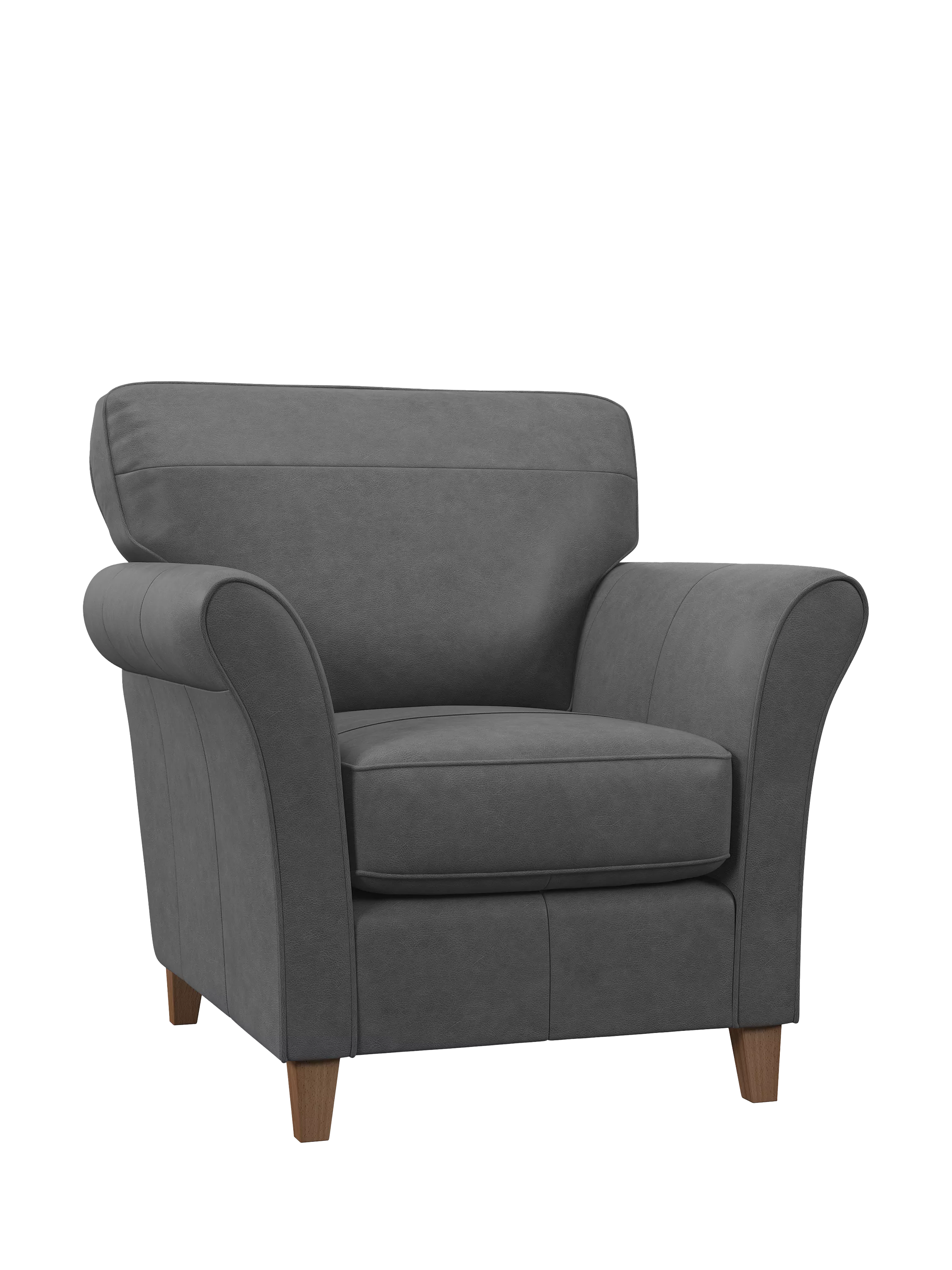 John Lewis Isla Leather Armchair, Light Leg