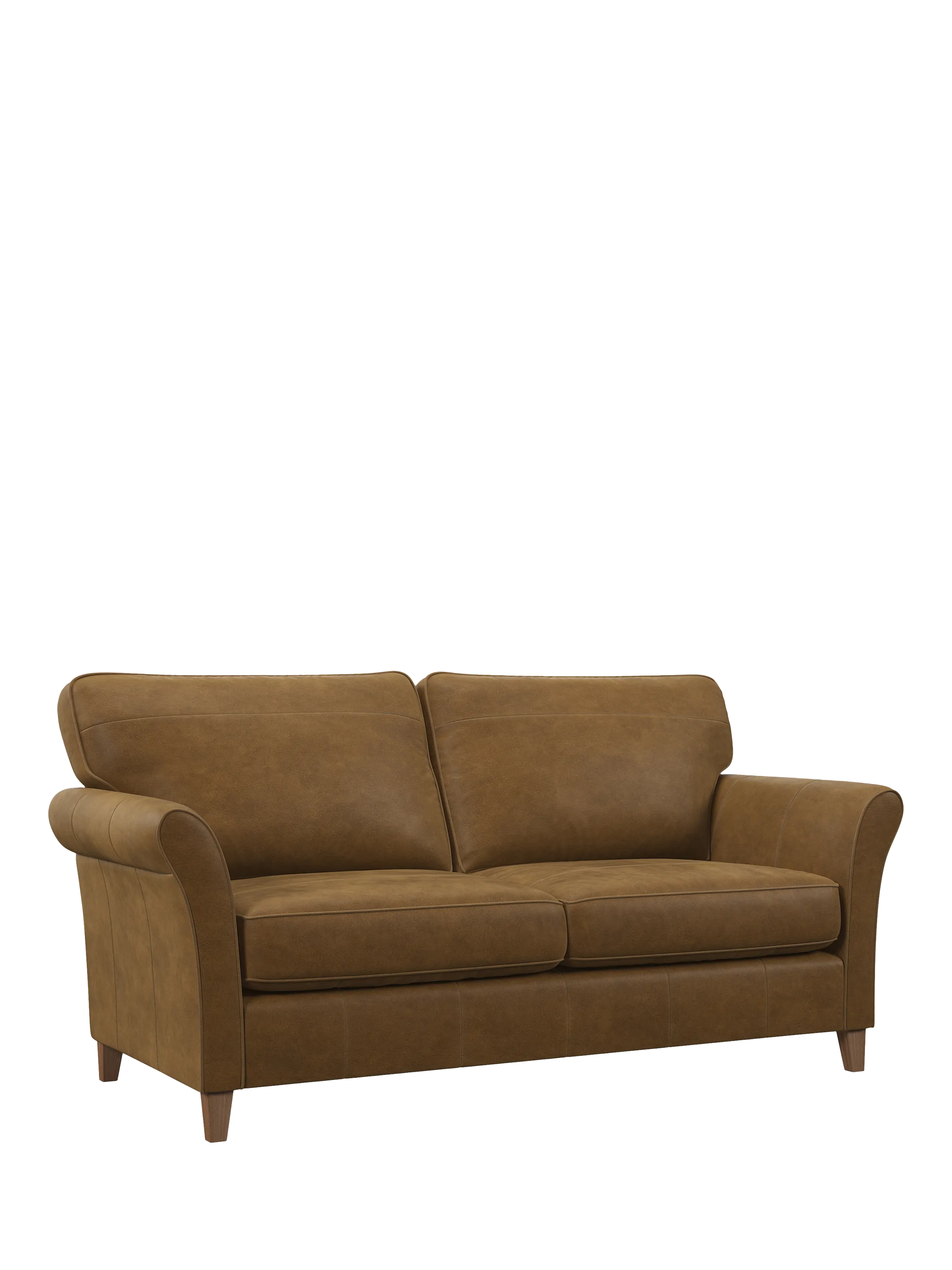 John Lewis Isla Grand 4 Seater Leather Sofa, Light Leg