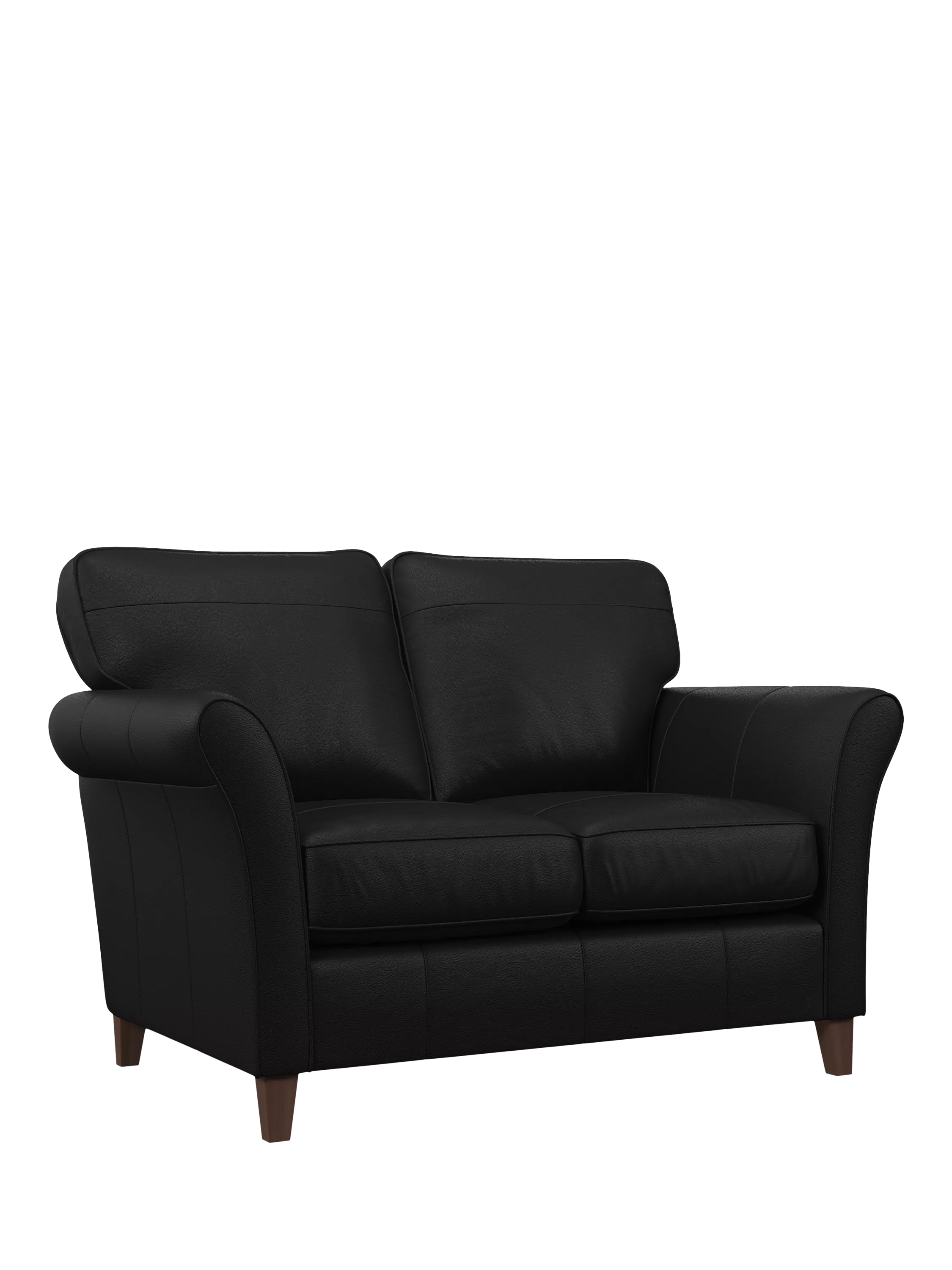John Lewis Isla Small 2 Seather Leather Sofa, Dark Leg