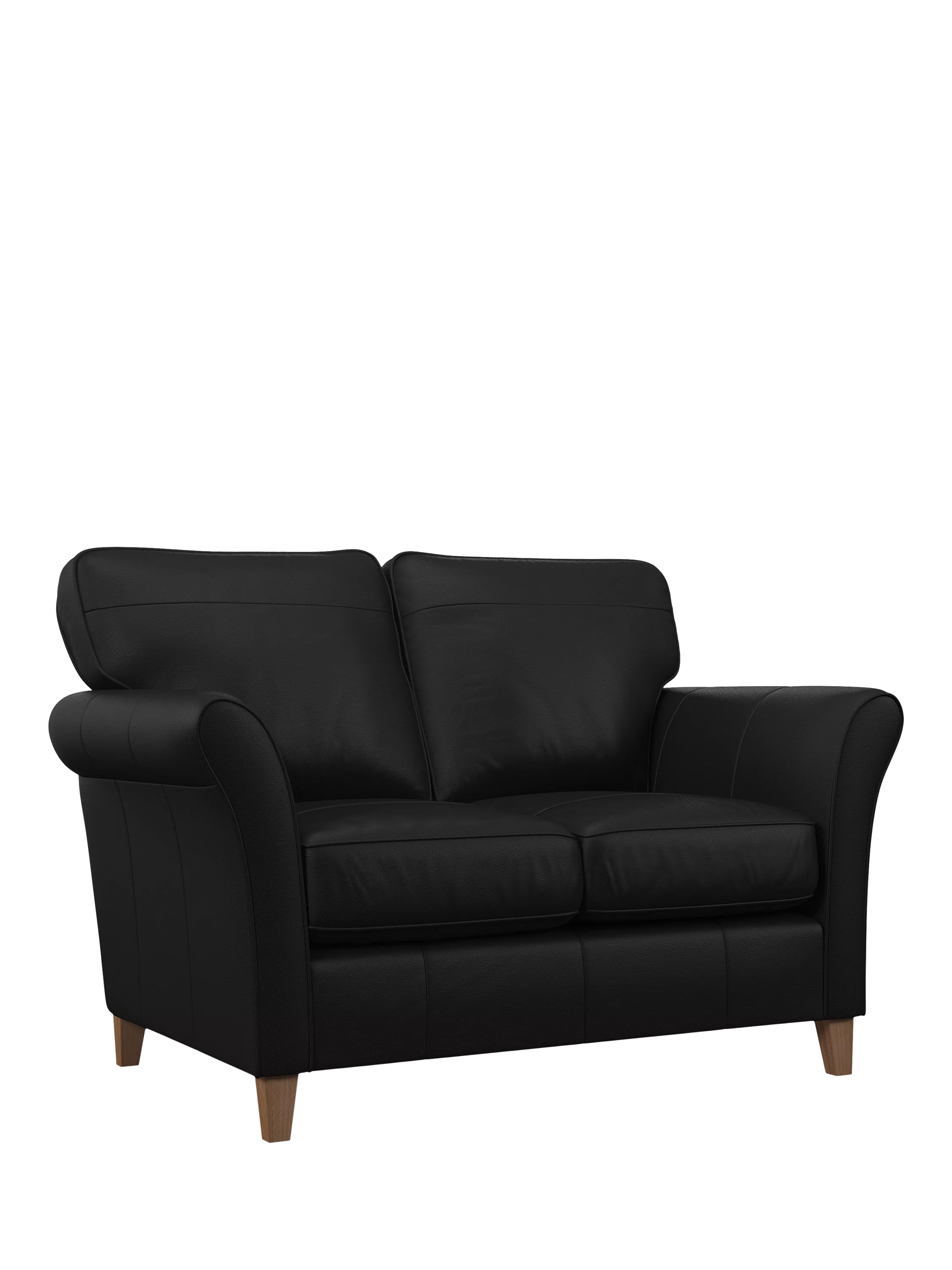 John Lewis Isla Small 2 Seather Leather Sofa, Light Leg