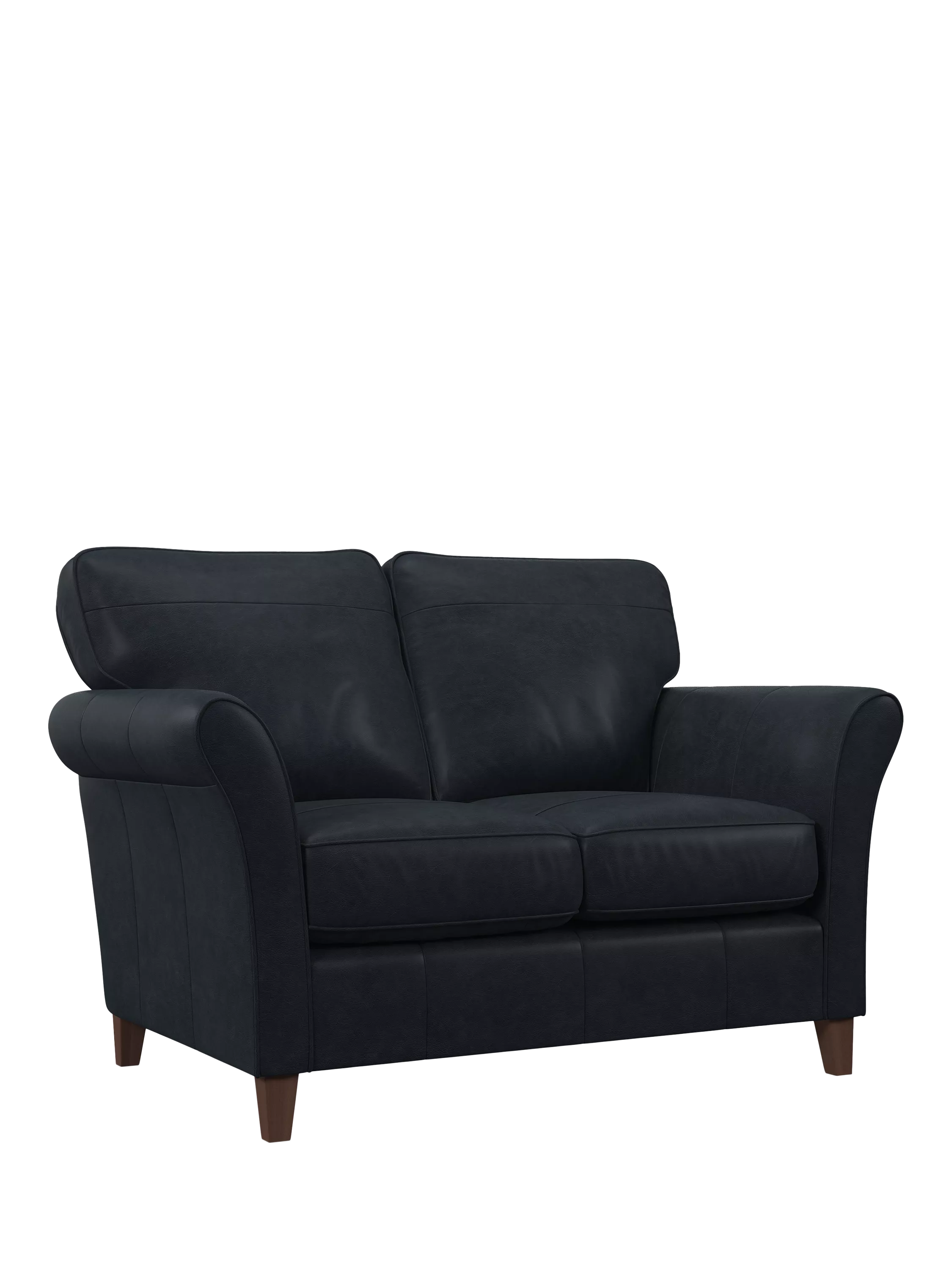 John Lewis Isla Small 2 Seather Leather Sofa, Dark Leg
