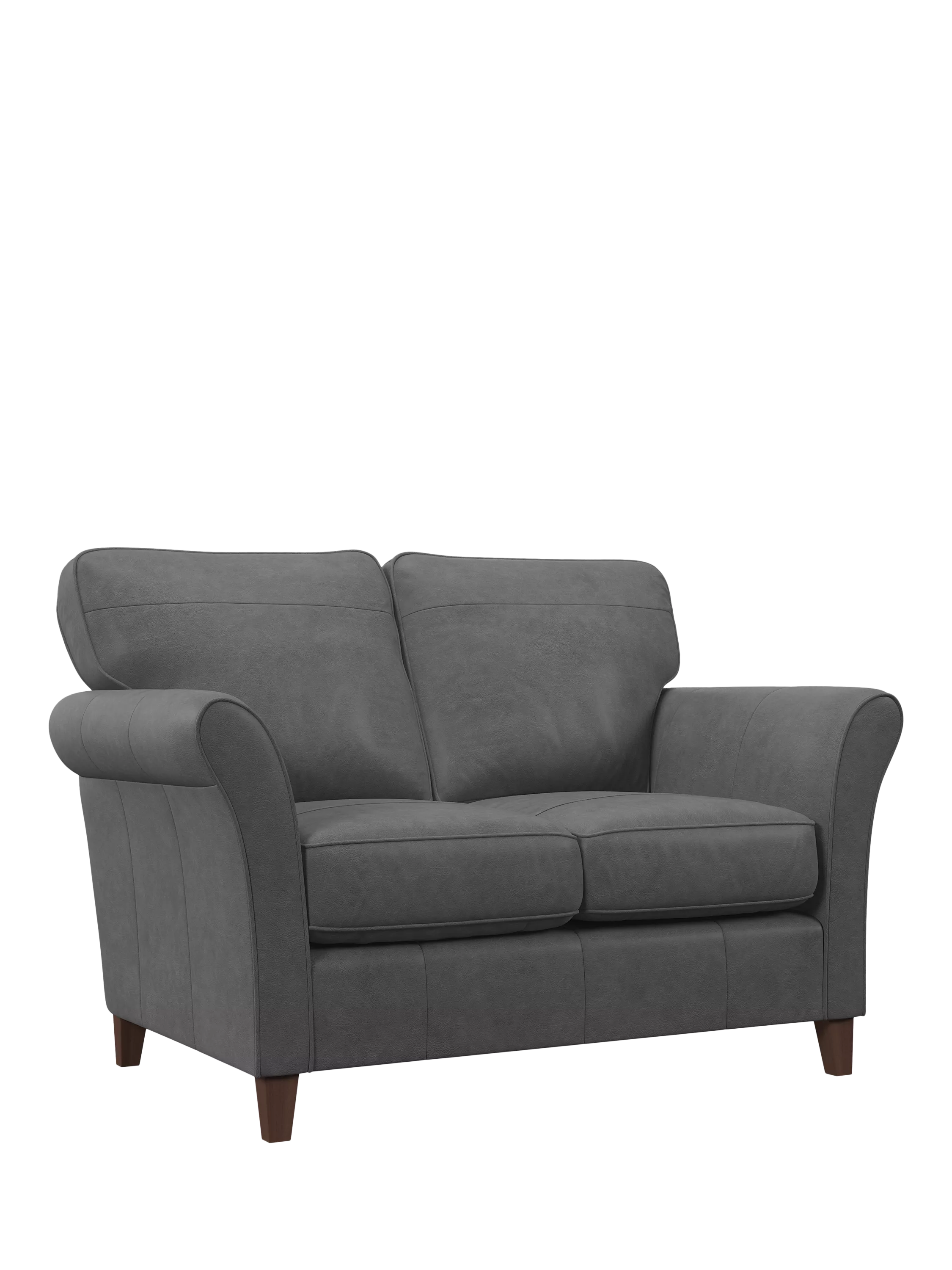 John Lewis Isla Small 2 Seather Leather Sofa, Dark Leg