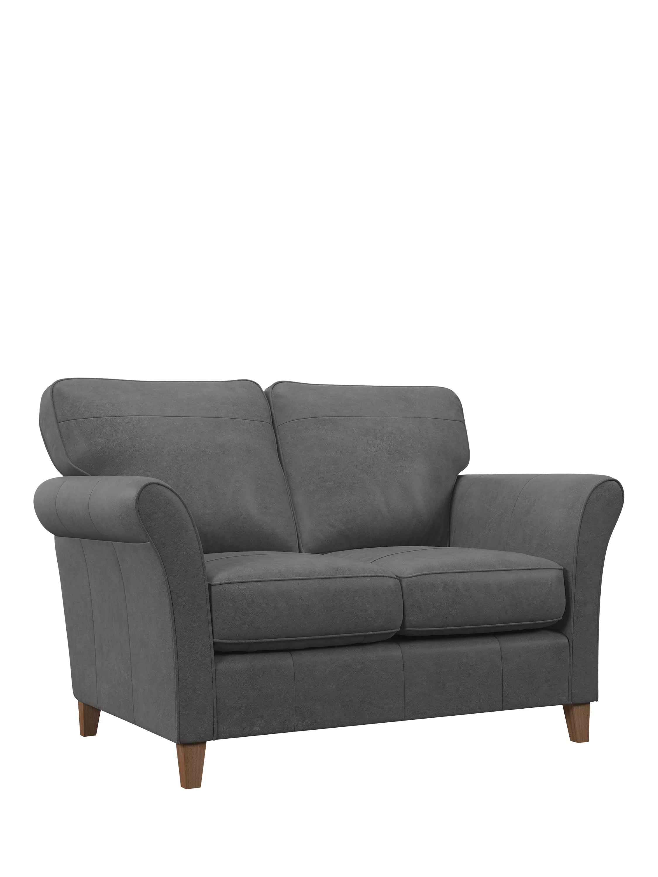 John Lewis Isla Small 2 Seather Leather Sofa, Light Leg