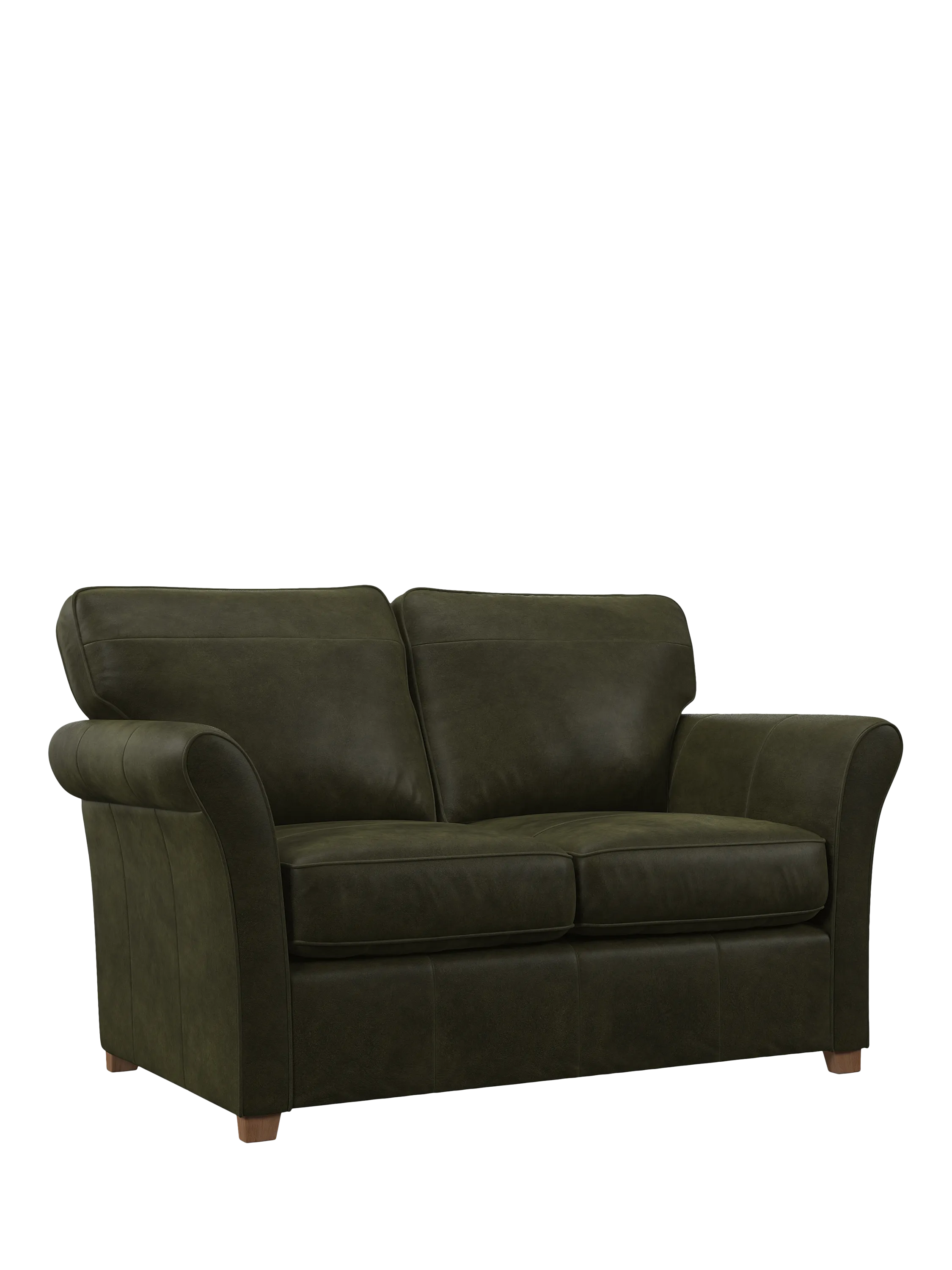 John Lewis Isla Small 3 Seather Leather Sofa Bed, Light Leg