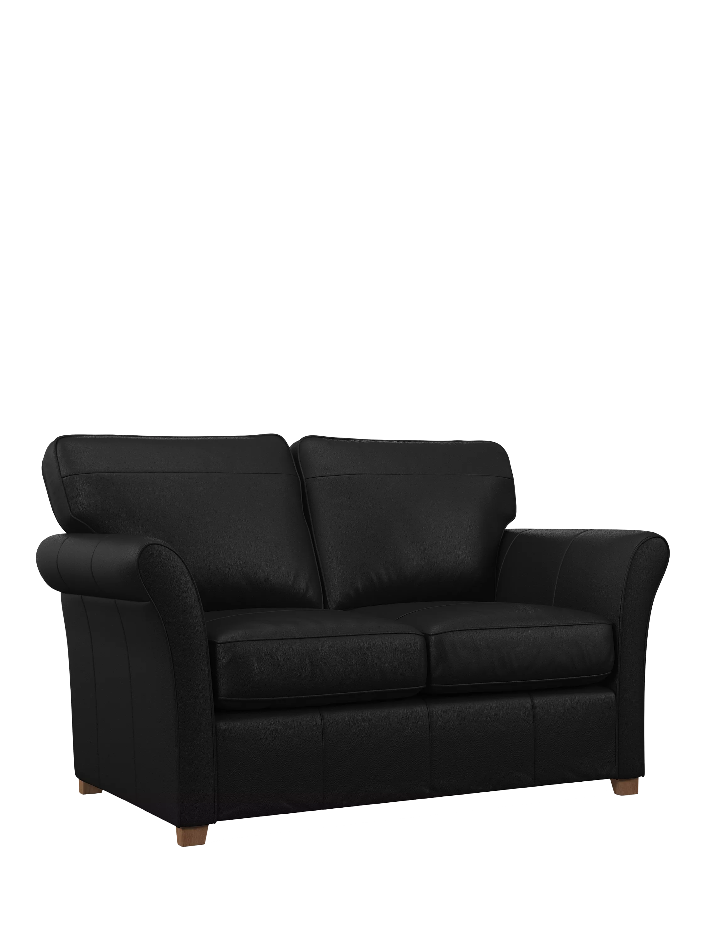 John Lewis Isla Small 3 Seather Leather Sofa Bed, Light Leg