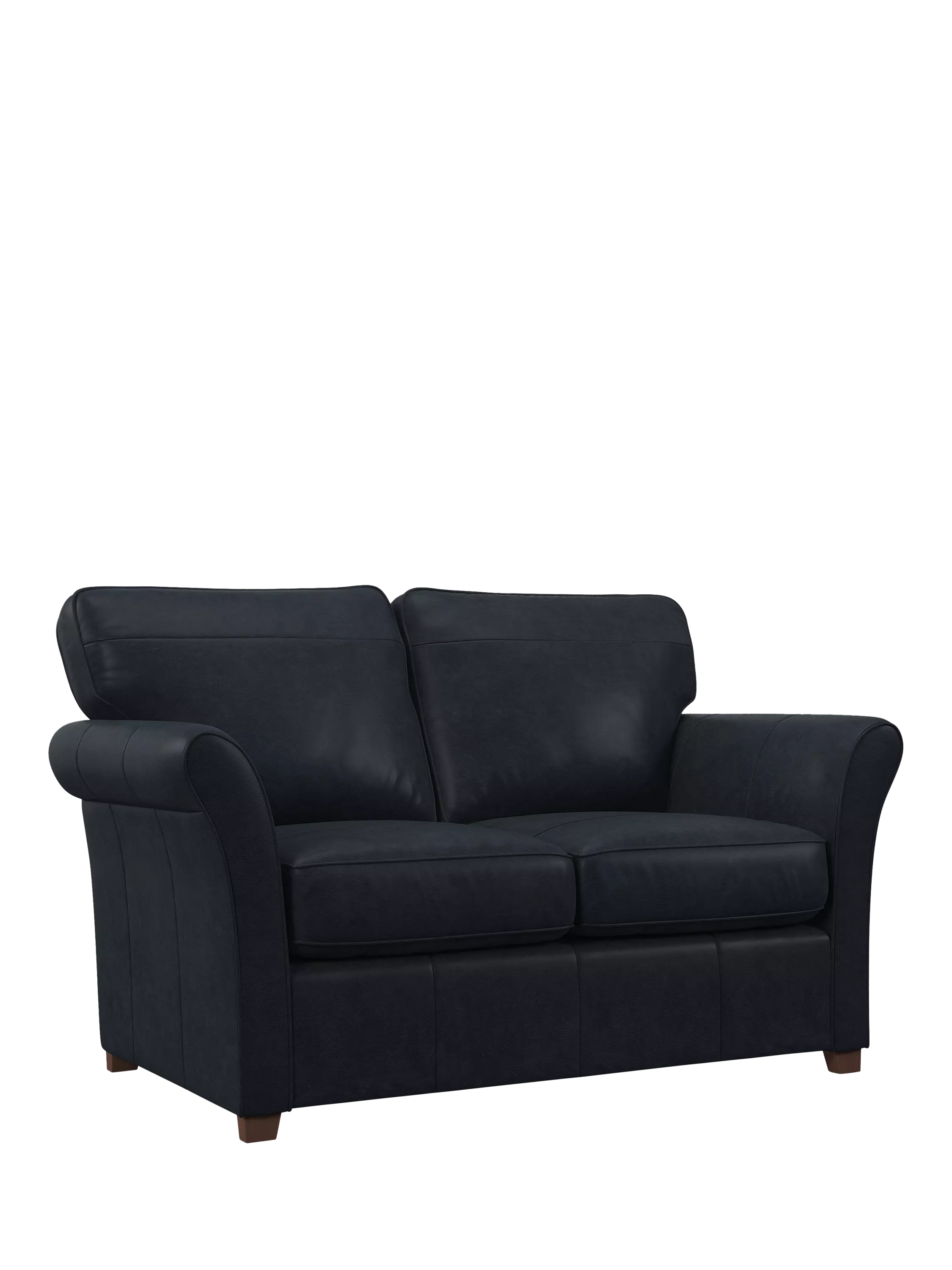 John Lewis Isla Small 3 Seather Leather Sofa Bed, Dark Leg