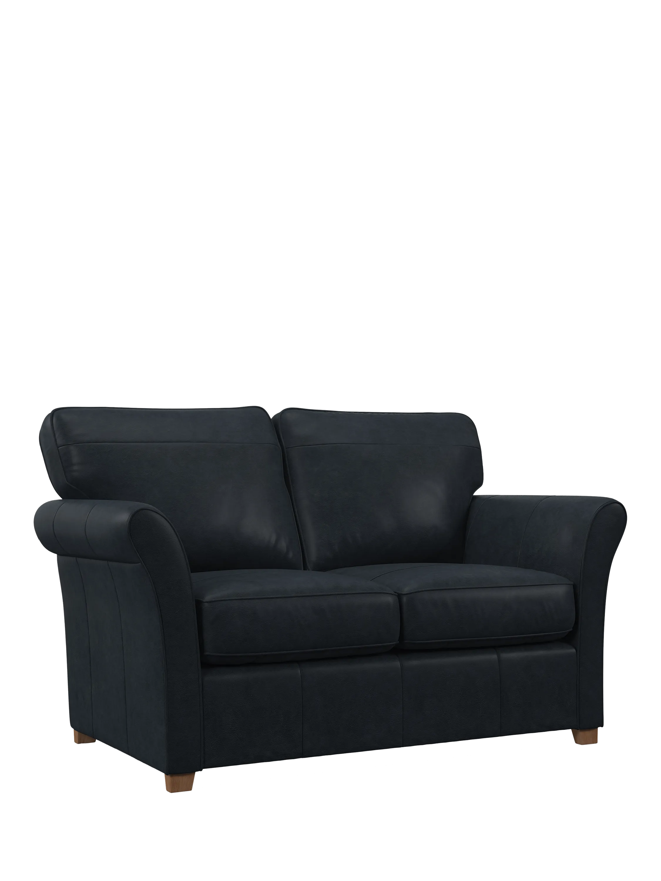 John Lewis Isla Small 3 Seather Leather Sofa Bed, Light Leg