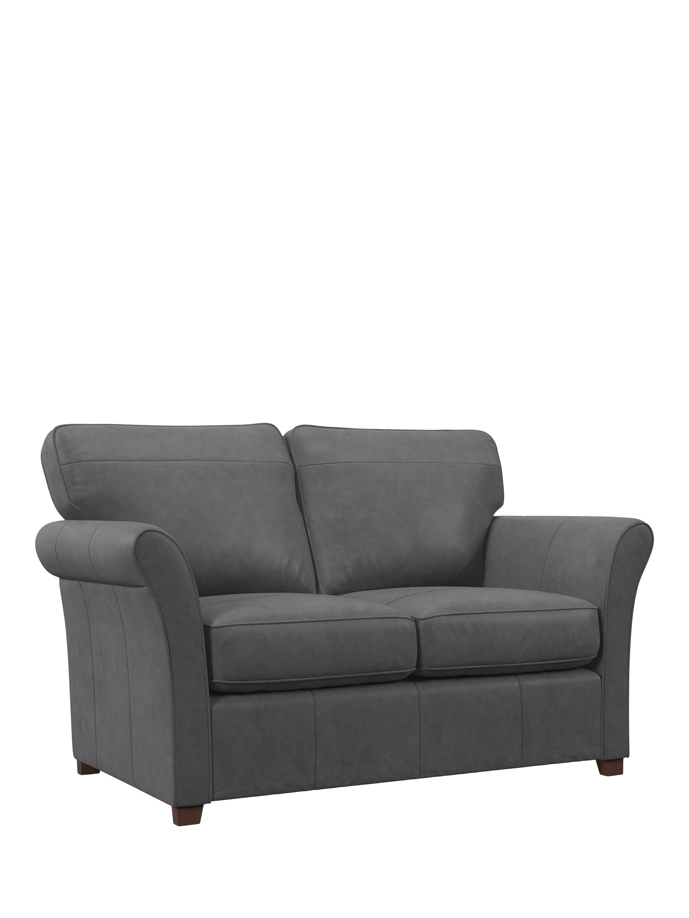 John Lewis Isla Small 3 Seather Leather Sofa Bed, Dark Leg