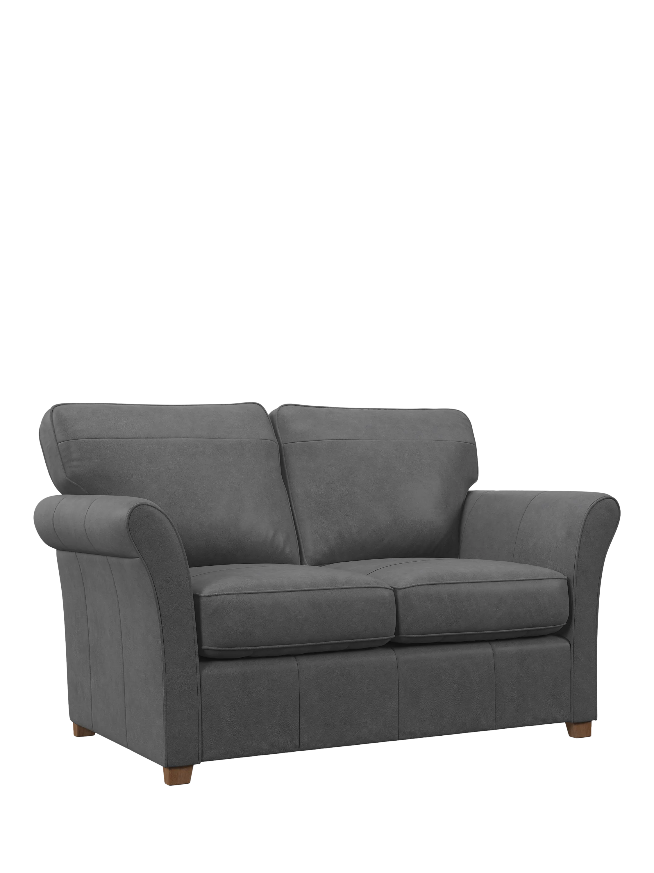 John Lewis Isla Small 3 Seather Leather Sofa Bed, Light Leg