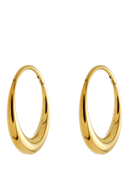 Tish Lyon Dome Hoop Earrings, Gold, Gold