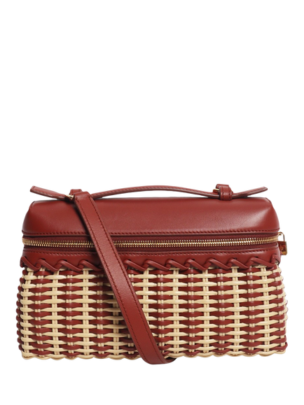 Pre-loved Loro Piana Extra Pocket Wicker Bag, Brown, Brown