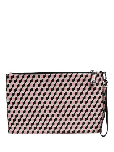 Pre-loved Prada Geometric Pouch, Pink - view 2, Pink