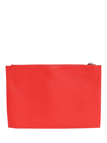 Pre-loved Givenchy Antigona Grained Leather Clutch, Red - view 2, Red