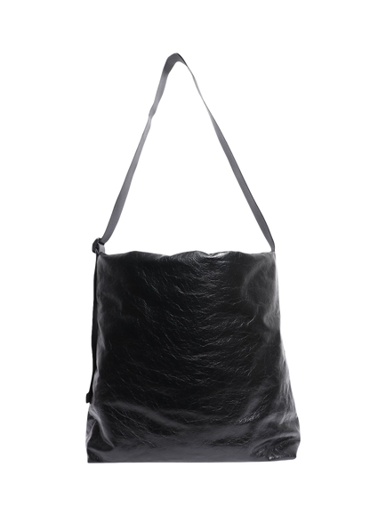 Pre-loved Balenciaga Crinkled Leather Large Tote Bag, Black - view 2, Black