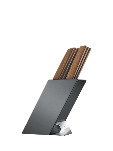 Victorinox Swiss Modern Filled Kitchen Knife Block Set, 7 Piece, Walnut - view 2, Walnut