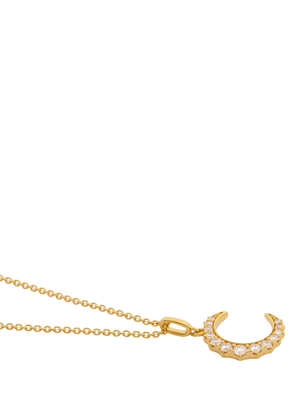 LARNAUTI Kerala Crescent Lab Diamond Pendant Necklace, Gold - view 2, Gold