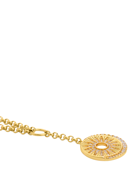 LARNAUTI Kerala Moon Sun Y-Shape Necklace, Gold - view 2, Gold