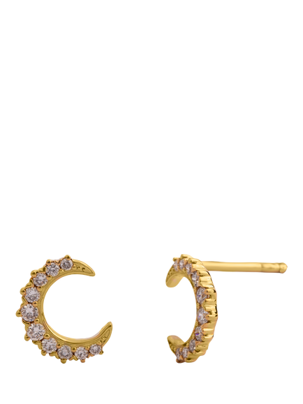 LARNAUTI Kerala Lab Diamond Crescent Earrings, Gold, Gold